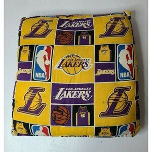 Vintage Los Angeles Lakers NBA Basketball Accent Throw Pillow Yellow Purple Logo